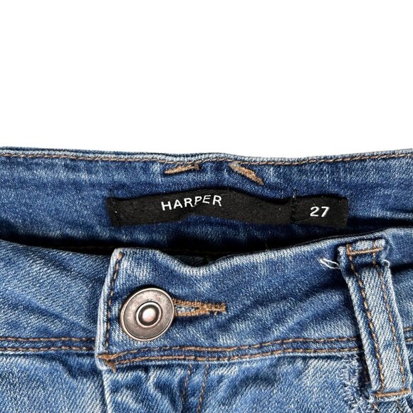 Harper 27 Embroidered Jean Shorts Cut Off Denim Concert Boho - Picture 4 of 6